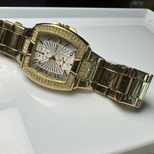 Guess Gold Watch with Crystal Detailing